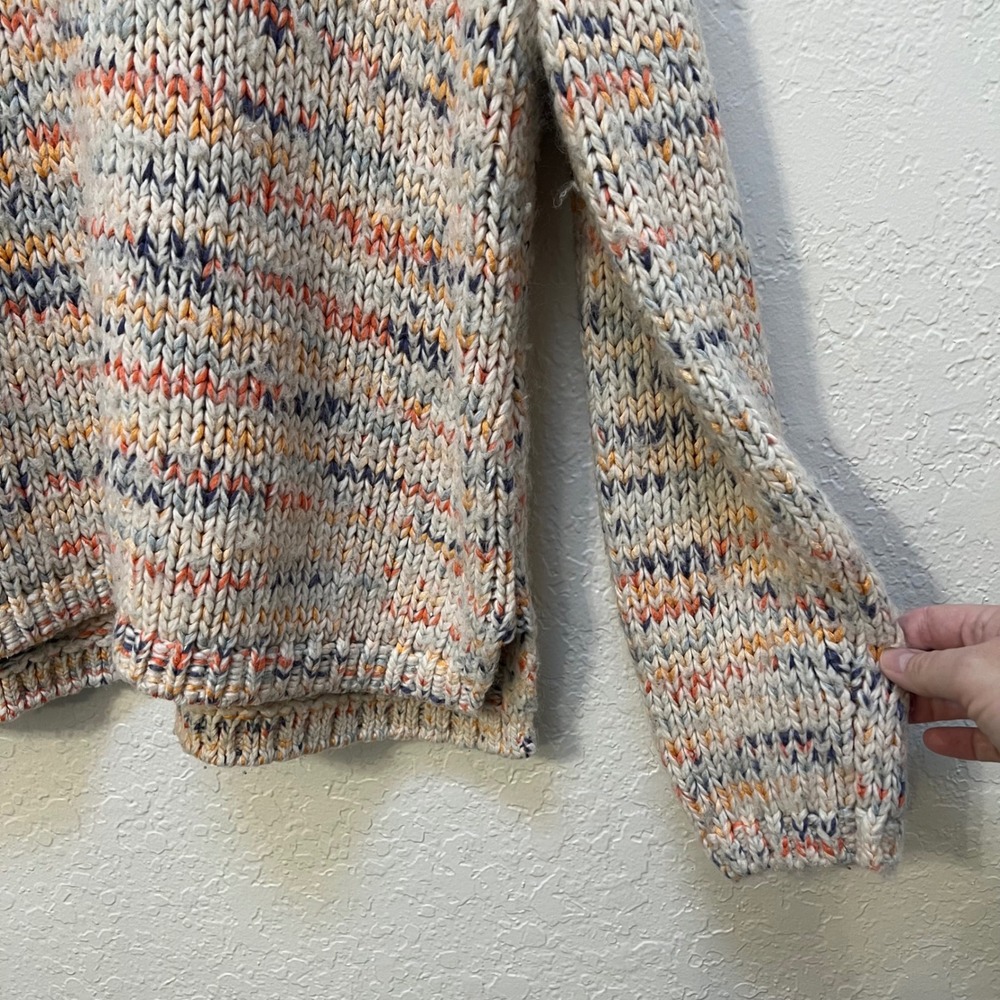 Gap Womens Large Space Dye Chunky Knit Sweater Multi Color Wool Blend Crewneck - Picture 3 of 6